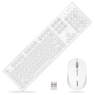 

Ajazz 335i Wireless Keyboard & Mouse Set 104 Keys 800 1200 1600 DPI 24G Wireless Keyboard Mouse Combo for Mac Windows Laptop Note