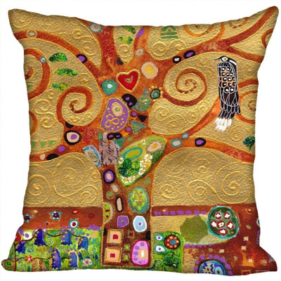 

Gustav Klimt Pillow Case For Home Decorative Pillows Cover Invisible Zippered Throw PillowCases 35x35cm 35x35CM 35x35CM 35x35CM