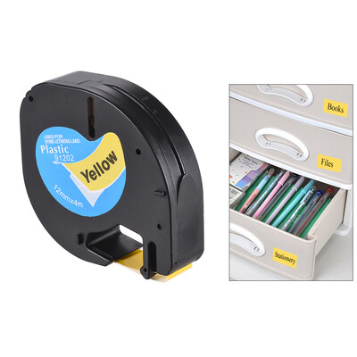 

Labeling Tape 91204 Plastic Self-Adhesive Refills Black Print on Green 12 Inch 13 Feet 12mm 4m for DYMO LT-100H Label Maker