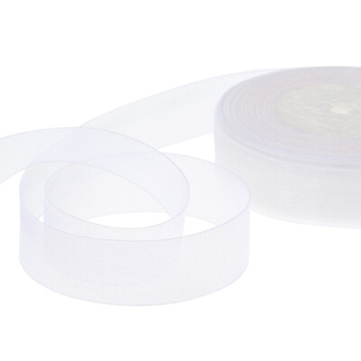 

25mm 50 YardsRoll Silk Organza Transparent Ribbon DIY Making Christmas Ribbons for Wedding Party Decoration Webbing Crafts Gifts