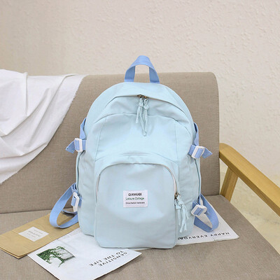 

Women Backpack Schoolbag for School Girls Nylon Waterproof Backpacks Woman 2018 Solid Pink Bagpack for Girls Teenagers Bag Pack