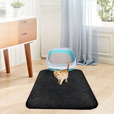 

Cat Litter Mat Double Layer Trapping Pad Nonslip Waterproof Durable EVA Foldable in Half-Medium Size
