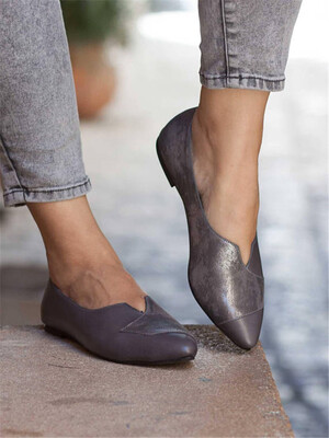 

2018 European&American Wish New Flat Bottom Pure Color Tip-in Leisure Womens Fashion Single Shoes DP0083