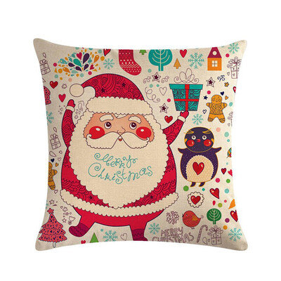 

1Pc Christmas Decorations for Xmas Pillowcase Santa Claus Pillow Cover Cushion Home Decor
