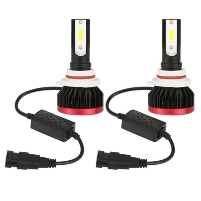 

9006 P6 2PCS Led Cob LED Chip Car Headlamp 50W 6500K White Light 10000LM Car Bulb Fog Light Black