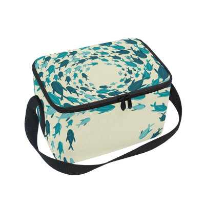 

ALAZA Lunch Box Insulated Shark Pattern Lunch Bag Large Cooler Tote Bagfor Men Women