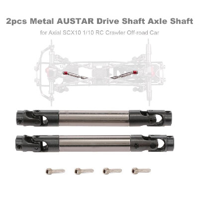 

2pcs AUSTAR Drive Shaft Axle Metal for Axial SCX10 110 RC Crawler Off-road Car