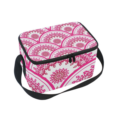 

ALAZA Pink Mandala Lunch Box Insulated Lunch Bag Large Cooler Tote Bagfor Men Women