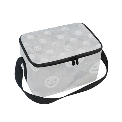 

ALAZA Lunch Box Pumpkin Grey Insulated Lunch Bag Large Cooler Tote Bagfor Men Women