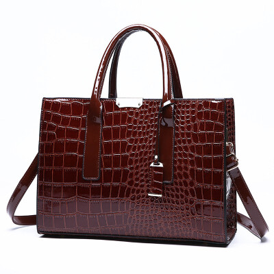 

New Pattern Top-quality PU Leather Female Bag Crocodile Pattern Soft Handle Portable The Single Shoulder Bag