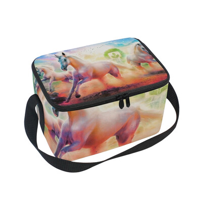 

ALAZA Lunch Box Three Unicorn Digital Insulated Lunch Bag Large Cooler Tote Bagfor Men Women