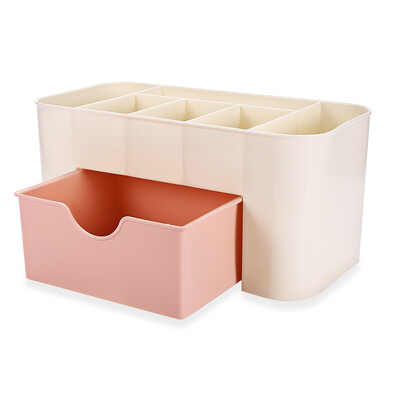

Plastic Desktop Cosmetic Storage Box Container with Drawer High-quality Cosmetic Storage Box