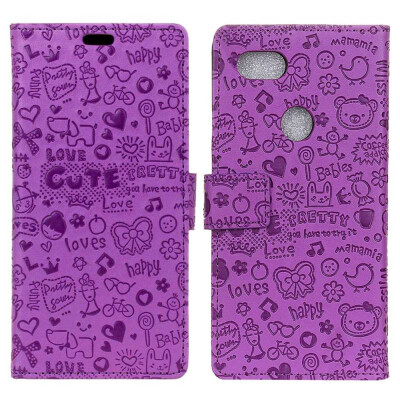 

MOONCASE Google Pixel 3 Little Witch Leather Case - Purple