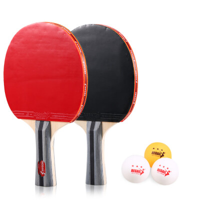 

Ping Pong Paddle Set 2 Table Tennis Rackets&3 Balls with Cover Bag for 2 Players