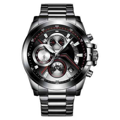 

Cadisen Watch Men Sport Chronograph Clock Quartz Wristwatch Business Waterproof Watch Men