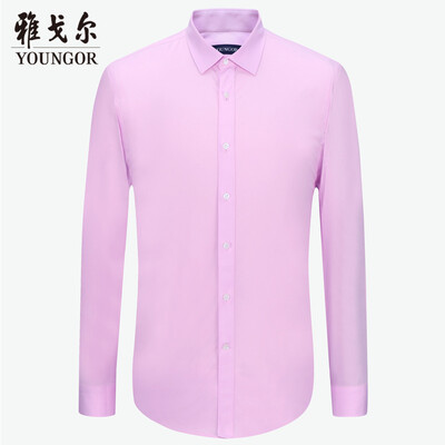 

Youngor shirt mens 2019 spring youth mens casual dress shirt YLDD11630OFY pink 38