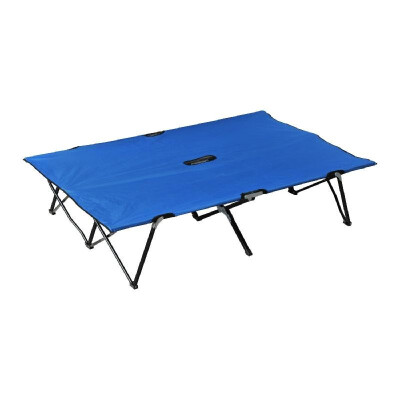 

76" Two Person Double Wide Folding Camping Cot - Blue