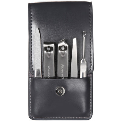 

Korea Kowell Han Kewei stainless steel nail clipper set anti-splash nail scissors personal care repair capacity combination 5 piece set KB502 dark gray