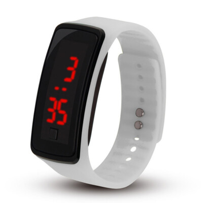 

Unisex Rubber Bracelet Red LED Digital Display Sports Wrist Gift Watch