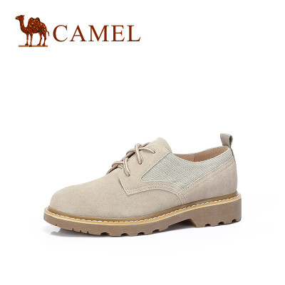 

Camel CAMEL ladies fashion England stitching stitching low-heeled shoes A91054670 apricot 40