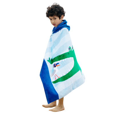 

Kids Hooded Beach Towel Blanket Cotton Super Absorbent Cute Catoon Bath Swim Pool Towel Cape Cloak Boy Girl Submarine & Crocodile