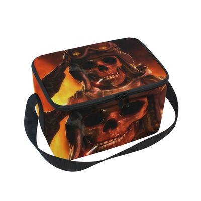 

ALAZA Lunch Box Insulated Cool Skull Lunch Bag Large Cooler Tote Bagfor Men Women