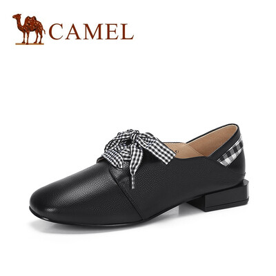 

Camel CAMEL lady cute sweet plaid lace square head single shoes A910076123 black 38