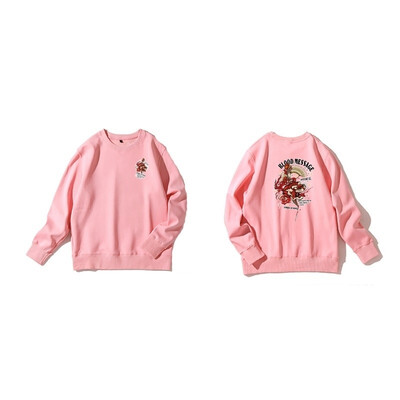 

2018 Autumn Women Fashion 5 Color Plus Round Neck Pullover Large Size Loose Hoodies Women Pink Sweatshirt