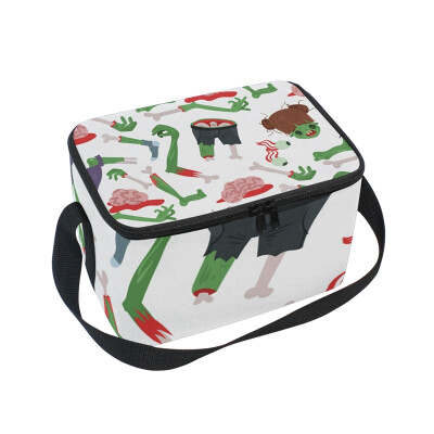 

ALAZA Lunch Box Insulated Lunch Bag Large Cooler Magic People Body Green Tote Bag