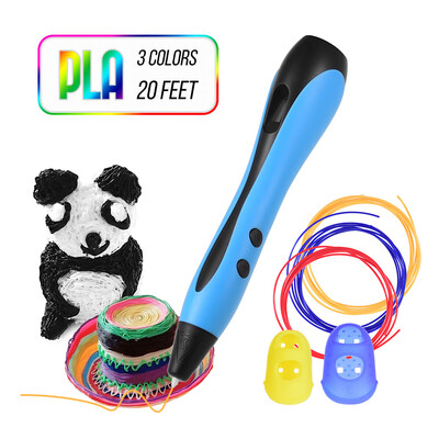 

3D Pen with PLA Filament Refills LCD Screen Professional 3D Drawing Printing Pen Extruding Speed Temperature Control Perfect Gift