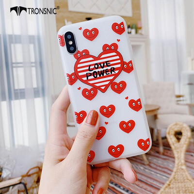 

TRONSNIC Moon Animal Dogs Love Hearts Phone Case for iPhone XS MAX Matte Loves Case White Silicone Covers Capa