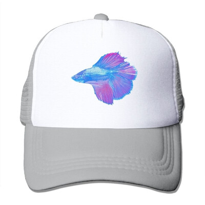 

SHINENGST Blue Betta Fish Mesh Trucker CapsHats Adjustable For Unisex Black