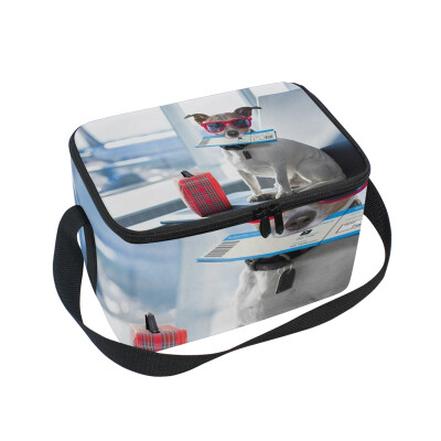 

ALAZA Lunch Box Insulated Lunch Bag Large Cooler Dog In Airport Tote Bag