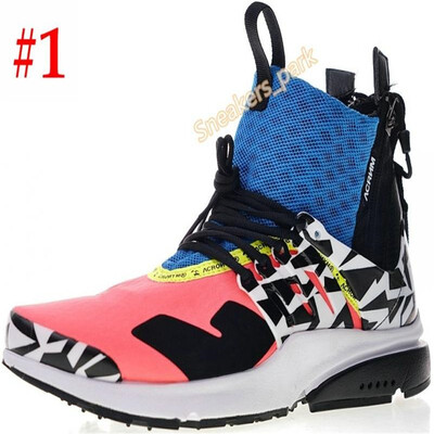 

2019 ACRONYM X Presto Mid V2 Men Running Shoes Racer Pink Cool Grey Darts Street Designer Sneakers Camouflage Graffiti Shoes