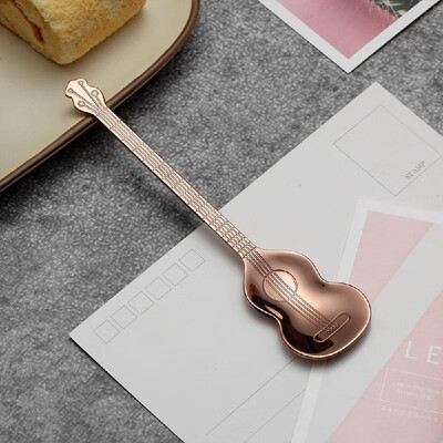 

Creative 304 Stainless Steel Spoon Musical Guitar Pattern Ice Cream Dessert Tea Coffee Party Small Gift Tableware