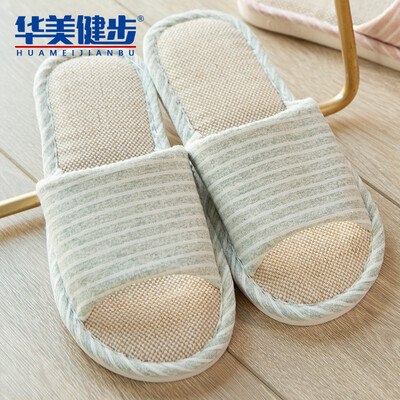

Colorful Steps Slippers Men&women Cooler Linen Cotton&linen Couples Four Seasons Home Breathable Comfortable Horizontal Stripe Floor Drag Fashion Simple HM9905 Light Green 36 yards One 37 yards