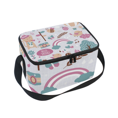 

ALAZA Lunch Box Animal And Tree Insulated Lunch Bag Large Cooler Tote Bagfor Men Women