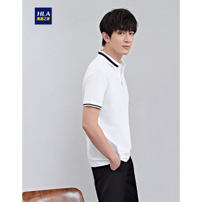 

HLA Haishu House Short Sleeve POLO Male 2019 Summer New Comfort Cotton Ammonia Pearl Short THNTPD2R116A White 3A 18096Y 52