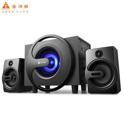 

Golden field Q8 black 21 multimedia computer audio desktop notebook subwoofer 35mm mobile computer universal interface subwoofer speaker