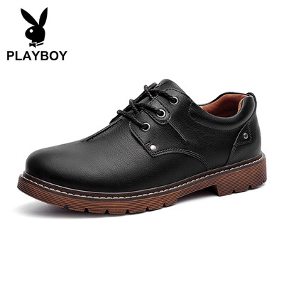 

Playboy PLAYBOY British fashion business casual shoes mens low-top tie wild DS85245 black 40