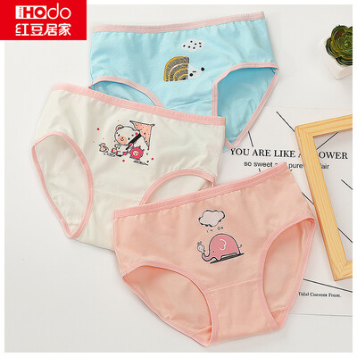 

Red bean home 2019 new boys&girls big childrens underwear childrens underwear gift box cotton ammonia A baby underwear girls pink blue 16080