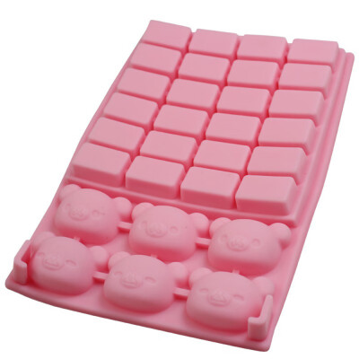 

Silicone Sugar Cake Chocolate Bear Mold 30 Holes Cake Bakeware Pastry Mould Rilakkuma Bear Square Pudding Mould