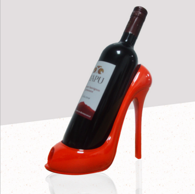 

Natural resin creative high heeled shoes red wine rack home living room table decoration accessories