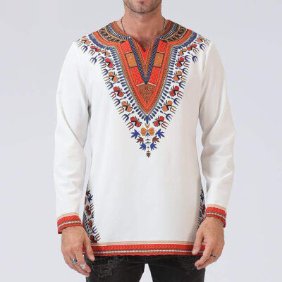 

E-BAIHUI new Odeneho Wear Mens White Polished Cotton Top With Dashiki African Clothing male Strange t shirt long t shirts 7045