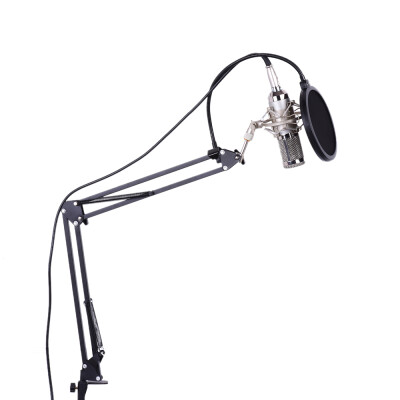 

Professional Studio Broadcasting Recording Condenser Microphone Mic Kit Set 35mm with Shock Mount Adjustable Suspension Scissor A