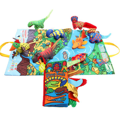 

Animals Tails Cloth Book 8 Rattle Toys Play Mat Baby Early Learning Education Toys Story Telling Books Tropical Rainforest