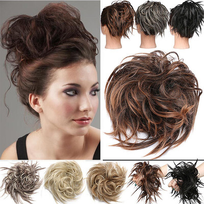 

New Messy Hair Bun Elastic Hair Piece Ponytail Band Wrap Hair Extensions Updo Cover Chignon Puff Natural As Human kcuas