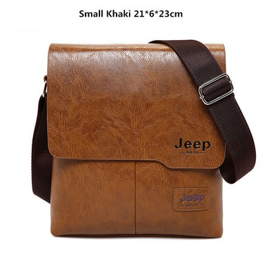 

Men Tote Bags JEEP BULUO Famous Brand New Fashion Man Leather Messenger Bag Male Cross Body Shoulder Business Bags For Men 1505