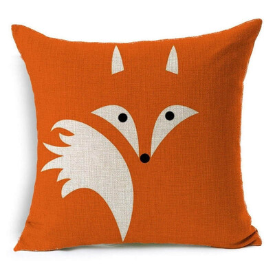 

Christmas Nordic Pillowcase lovely animal fox Decorative Cotton Linen Throw Pillow cover Cojines almofada