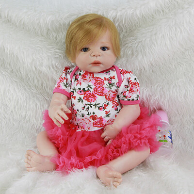

23 Inch Lifelike Full Silicone Vinyl Reborn Baby Doll 57 Cm Newborn Girl Babies Toy Fashion Realistic Reborn Bonecas Kid Gifts